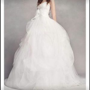 NWT White by Vera Wang Draped Tulle Wedding Dress